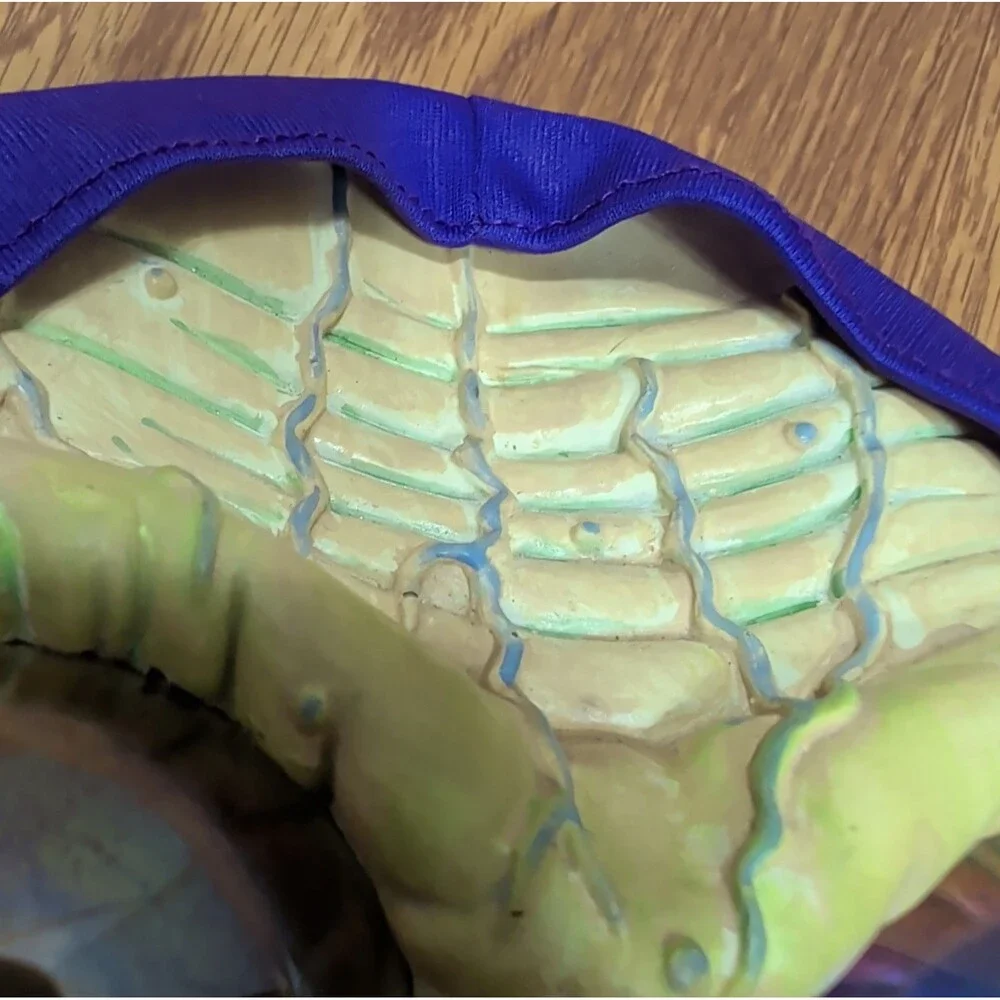VTG Easter Unlimited Green Purple Space Martian Alien Hooded Mask HALLOWEEN!